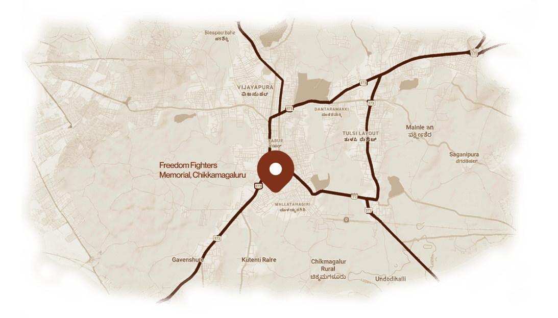 Map showing memorial location